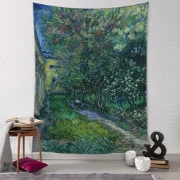 Tapissries Garden Path Tapestry Wall Hanging Van Gogh Oil Målning Abstract Mystic Tapiz Witchcraft Living Room Bedroom Decor 231023