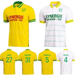 Clube Equipe Nantes Futebol 27 Moses Simon Jersey 23-24 FC 16 Remy Descamps 31 Mostafa Mohamed 25 Florent Mollet 5 Pedro Chirivella 29 Quentin Merlin Camisa de Futebol Kits