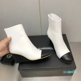 Damen-Designer-Stiefel, Knöchel-Nylon-Kampfstiefel, echtes Leder, Winter-Martin-Knöchelbeutel, befestigte Knöchel