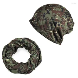 Beanies 1pc Menwomen'in Vintage Trendy Casual Camo Rüzgar Geçirmez Polar Örme Şapka Dışarı için Eşarp