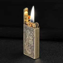 Зажигалки ZORRO, механическая автоматическая подъемная зажигалка, творческая личность, латунная керосиновая сигарета, мужской подарок