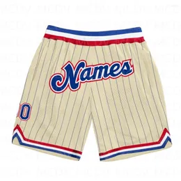 Shorts masculinos personalizados Royal Pinstripe Royal-Red Authentic Basketball 3D em toda a praia de secagem rápida impressa