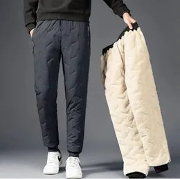 Mens Pants Men Winter Warm Lambswool Thicken Sweatpants Outdoors Leisure Windproof Jogging Brand High Quality Trousers 231021