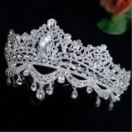 Luksusowe naszeczka norkowatkową i koronę barokowy kryształowy konkurs balowy Diodem Bride Crystal Headbands Wedding Hair Jewelry