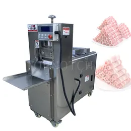 Single Roll Frozen Meat Fat Cattle Mutton Roll Slicer Electric Automatic Meat Cutting Machine