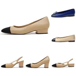 Ayakkabılar Paris Marka Tasarımcı Sandalet Siyah Bale Daireler Kadınlar Bahar Kapiteli Orijinal Deri Kayma Balerin Yuvarlak Ayak Bayanlar Elbise Ayakkabıları