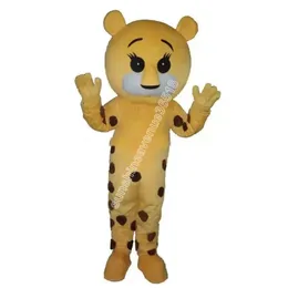 2024 Costume de mascotte de tigre tacheté d'Halloween personnage de thème de dessin animé de haute qualité Carnaval Adultes Taille Fête d'anniversaire de Noël Tenue fantaisie