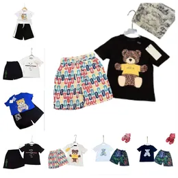 New Fashion Designer Baby Kids Clothing Boys Girls Clothes Sets Summer Luxury Tshirts And Shorts Tracksuit Children Outfits Short Sleeve ShiB14
