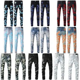 Designer da uomo Miris Jeans Stars Jeans strappati Biker slim dritti Leggings da uomo stampati da uomo stampati da donna taglia 28-40