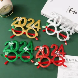 Christmas Decorations Year 2024 Glasses Frame P obooth Props Merry Ornaments Xmas Navidad Gifts Eve Party Favors 231023