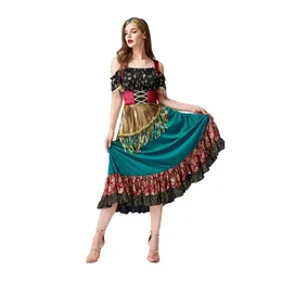 Halloween Costume Women Designer Cosplay Costume All Saints Show Flamenco Costume Gypsy Stage Performance Fortune Teller Girl