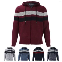 Herrenpullover mit Farbverlauf, H und dickem Pullover, übergroße Jacke, modische, farblich passende Strickjacke, Trainings-Hoodie für Männer