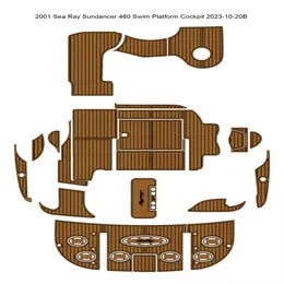 2001 Sea Ray Sundancer 460 수영 플랫폼 조종석 패드 보트 보트 에바 티크 바닥재 매트 자체 백링 아가 같은 gatorstep 스타일 바닥