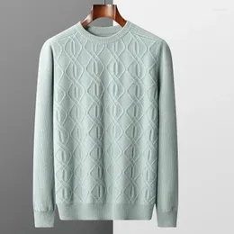 Męskie swetry jesień/zima koreańska marka czystej wełny zimnej bluzki wszechstronna oddychająca sweter okrągły szyi pullover