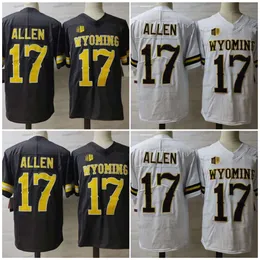 Josh Allen 17 Wyoming College Football Jersey Café Marrom Branco Universidade Mens Stitcehd Jerseys Allen