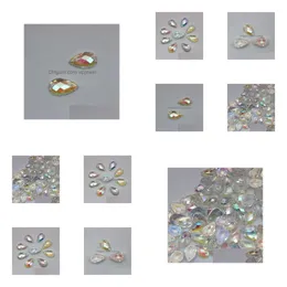 アクリルプラスチックルーサイト300pcs 8x1m abクリアドロップ型アクリルラインストーンビーズアクセサリー衣類zz85a deli dhdq9に縫製されたフラットバック縫製