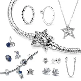 Pendants 2023 Jewellry Estrella Sets Plata De Ley 925 Fit Summer DIY Beads Necklace Stud Earrings Ring Charm Bracelets Women Jewelry