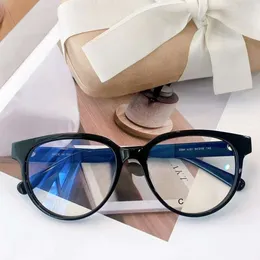 Channel Designer Sunglasses Top Quality Fashion Luxury Original Flat Light Glasses For Women's Same Style Black Plate Fashion Cat Eyes Frame Anti Blue Light