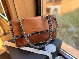 2023 kokulu büyükanne çanta yünlü dikişli denim püskül çanta 10a tasarımcı çantası son cüzdan cüzdan çantası zinciri çanta omuz çantası boyutu 224cm moda şovu