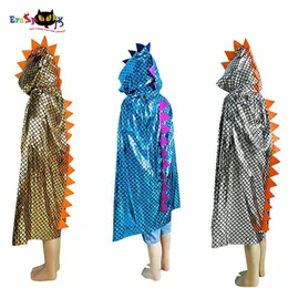 cosplay Eraspooky Gold Jurassic Dinosaurs Cosplay Bambini Costume di Halloween per bambini Dinosaur Hood Capes Carnival Party Longcloak Boyscosplay