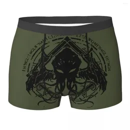 アンダーパンツCthulhu Horror Sea Monster Lovecraft Man Lovecraft Man Underwear Briefsショーツパンティーセクシーなミッドウエスト男性プラスサイズ