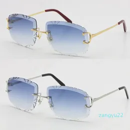 Lentes irregulares sin marco con corte de diamante Gafas de sol para mujer o hombre Unisex Sin montura Tallado al aire libre Gafas de conducción Gafas de moda Diseñador Para hombre Mujer