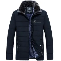 Men's Down Parkas Warm Jacket Winter Parka Fur Collar Windbreaker Cotton Padded Anorak Thick Black Coat Male Casual Autumn Fleece Men 231023