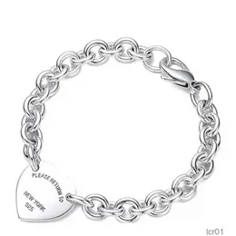 Designer Bracelet for Women 925 Sterling Silver Heart-shaped Pendant O-shaped Chain High Quality Luxury Jewelry Girlfriend Gift Co