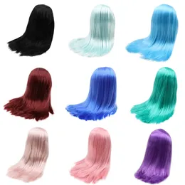 Bonecas DBS blyth boneca gelada RBL apenas rbl couro cabeludo e cúpula cabelo liso para DIY personalizado anime azul roxo preto 231024