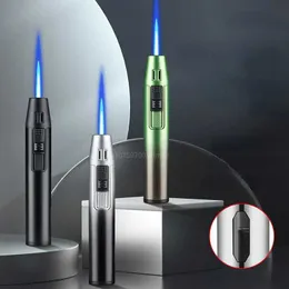 Lighters Nowe widoczne bez okna gazowego przenośne cygaro lżejsze mini kompaktowe 1300 ° pistolet natryskowy nadmuchiwane wiatrowoodporne narzędzia kuchenne