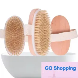 Brosse de bain à la mode, peau sèche, corps doux, poils naturels, SPA, brosses de bain en bois, douche, brosses de SPA sans poignée