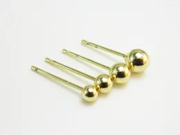 Studörhängen 10st Ball Gold Earring Post 5mm 4mm 3mm Real Plated Jewelry Supplies-GS026 GS029