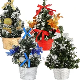 Dekorativa föremål Figurer 20cm Desktop Christmas Tree Decoration Window Errament Year Festival Party Xmas Office Tabletop Miniature Crafting Gift 231023