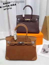 Kobiet luksusowa torba Birk Designer Bag 2023 Autumn/Winter Nowa skóra polarowa Pluszowa Swift skórzana torebka torba obiadowa Męskie i damskie prezent świąteczny 30*16*22 cm YBC