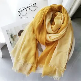 Sarongs Cotton Linen Silk Scarf Women's Autumn And Winter Color Matching Japanese And Korean Lady Mori Slubby Shawl Hijab Woman Fashion 231023