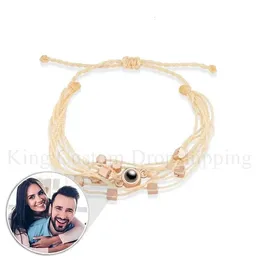 Bracciale rigido personalizzato Bracciale con proiezione Ciondolo circolare Personalizzato Po Regali di compleanno per San Valentino per familiari e amici 231023