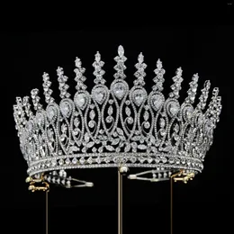 Grampos de cabelo noiva coroa ornamento princesa casamento zircão headwear jóias acessórios de baile para meninas clássico hairwear fino