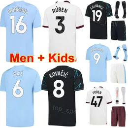 23 24 Club Team 9 HAALAND Soccer Jerseys FC Set 19 ALVAREZ 16 RODRI 47 FODEN 6 AKE 2 WALKER 3 DIAS 25 AKANJI 8 KOVACIC 17 DE BRUYNE 24 GVARDIOL Football Shirt Kits ManCheng