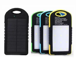8000mAh Solar Charger Solar Power Bank Waterproof Solar Panel Battery Chargers with LED Camping flashlight ourdoor