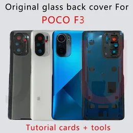 100% nytt för Xiaomi Poco F3 5G batterilock, POCO F3 Back Glass Cover, Pocophone Complacement Parts