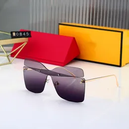 Desginer fendy New Frameless Sunglasses Net Red Polygon Glasses Female Fashion Sunglasses