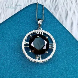 Colgantes Inbeaut 925 Plata Excelente Corte 5 Ct D Color Pase Prueba De Diamante Redondo Negro Moissanite Números Romanos Collar Colgante Para Mujeres