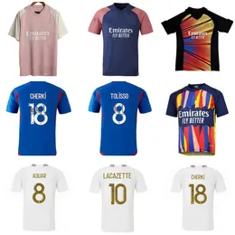 المشجعون لاعب الإصدار 23 24 Tolisso Kadewere Tete Soccer Jerseys 2023 2024 OL Digital Football قمصان Toko Ekambi Cherki Aouar Kadewer الرابعة ليون الرجال