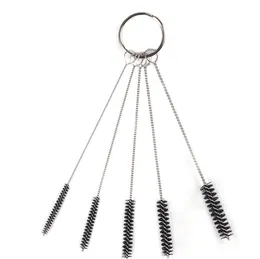 5 I 1 Rengöring av rörrengöring Keyring Keychain Multifunktion Rostfritt stål Straw Brush Cleaner för Sippy Cup-flaska och rör SN4492