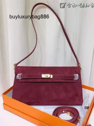 Borsa da donna in pelle Box Autunno e inverno Borsa da donna nuova Borsa da ascella in pelle scamosciata smerigliata Borsa da donna alla moda ed elegante Borsa a spalla singola obliqua Borsa a tracolla Tide L