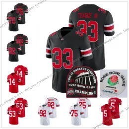 Ohio State Buckeyes College Football Jersey 2022 Rose Bowl Champions 2021 Tyreke Smith-Njigba Joey Bosa Chase Young Olave Garrett Wilson Jus