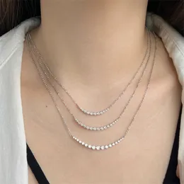 Bling S925 Sterling Silver Tennis Necklace Designer for Woman Iced Out 5A Zirconia Round Diamond Prendants Womens Rlgens Stoker Box