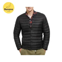 Casaco Masculino Down Parkas Banana Store ESTILO ULTRALIGHT COMPACT DOWN com decote bidirecional Masculino Packable Long-Sleeve Puffer Jacket S-3XL 231023