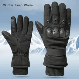 Велосипедные перчатки Зимние мужские тактические лыжные перчатки из флиса с термозащитным сенсорным экраном Армейские женские тренировочные спортивные перчатки 231023