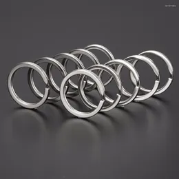 Keychains 100st Key Ring Top Silver Color Chain Flat Rings for Keychain Round 25mm DIY Split Keyrings Jewelry Llaveros Hombre Chaveir